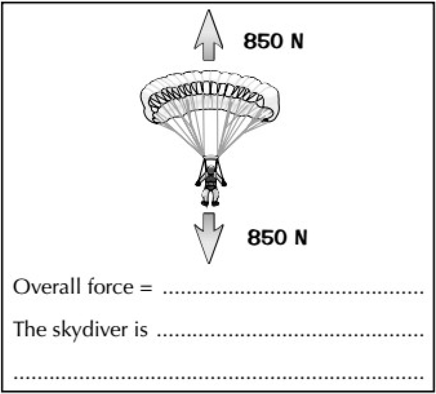 Skydiver with force arrows